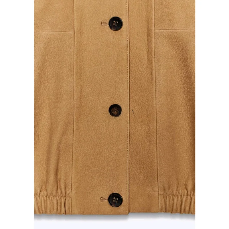 Manteau de pilote Jaet en cuir PU pour femmes, Simple, col haut, Long, Sve, coupe ample, longueur ort, bouton unique, nouvelle collection automne