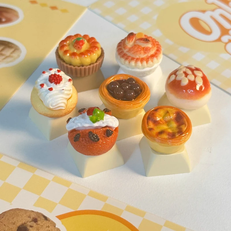 

Кейкапы с тематикой запеченных десертов, 2 клавиши, PBT, сублимация, профиль Cherry, для механических клавиатур, аксессуары DIY