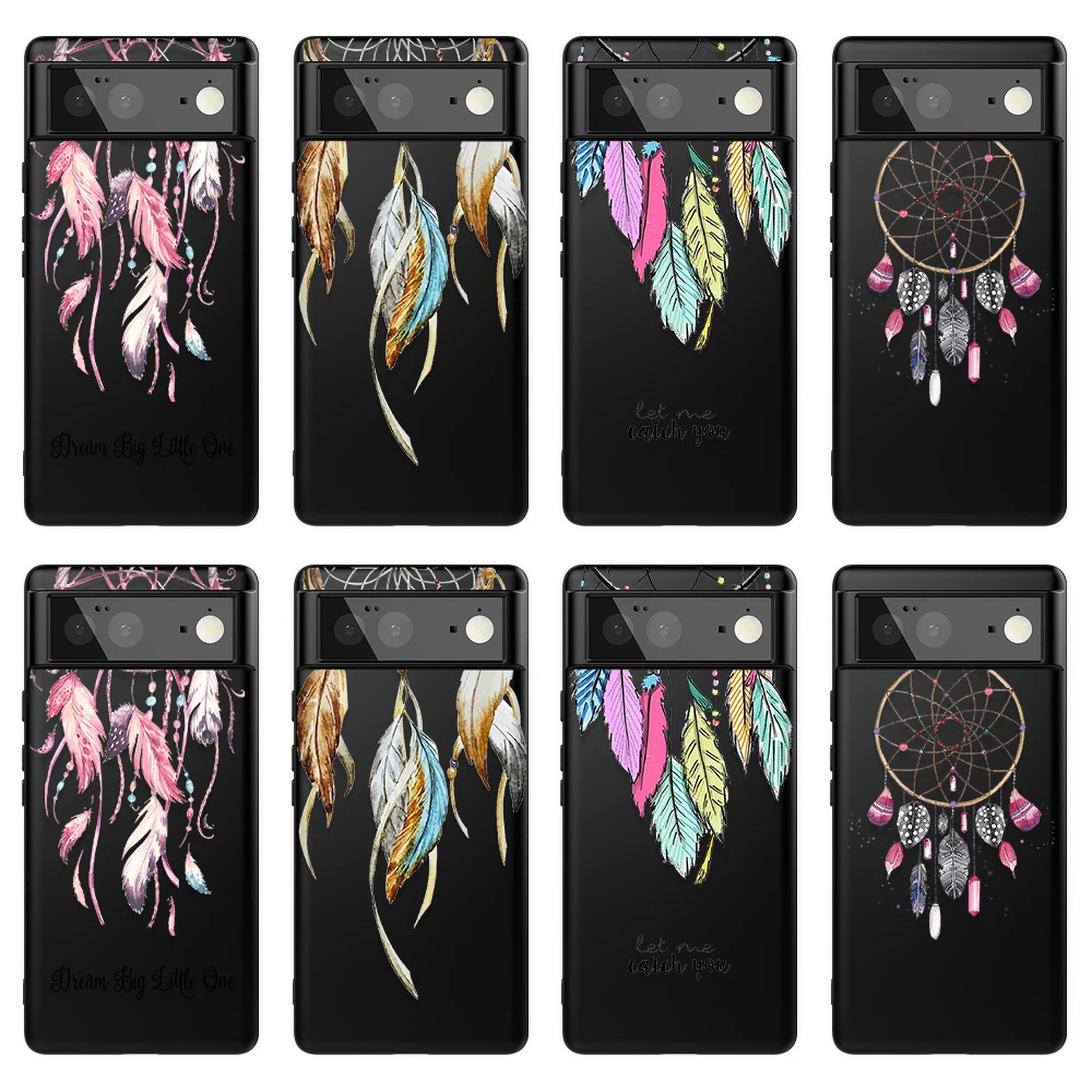 Dream Catcher Phone Case For Google Pixel 7a 7Pro 7 6a 6 6Pro For Pixel 5 5a 4a 5G 4XL 4 3XL 3 3a XL Luxury Black Soft TPU Cover