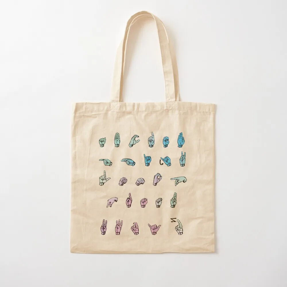 

american sign language alphabet Tote Bag Reusable bags Custom bag Customizable tote bag custom bags Canvas Tote