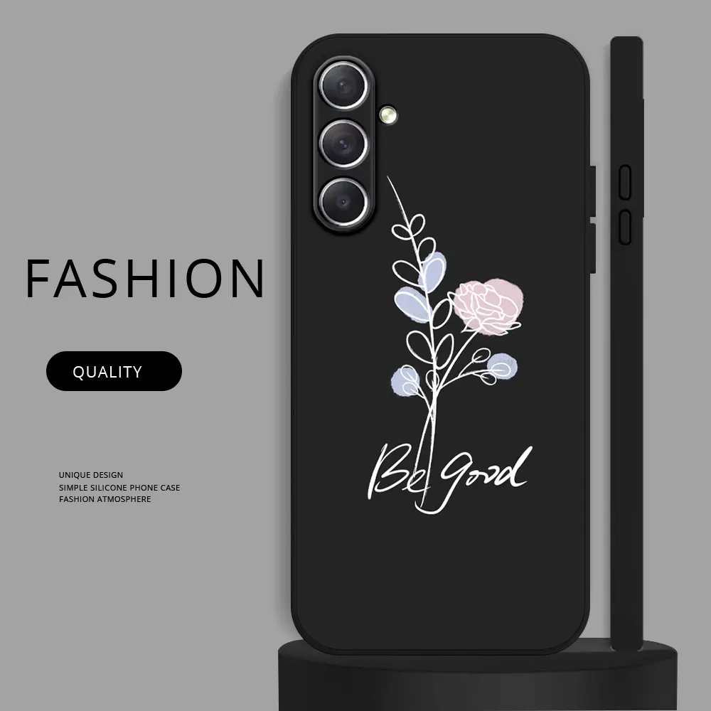 Phone Case For Samsung Galaxy M54 M52 M53 M33 M32 M14 M13 F54 5G M22 M12 F12 Soft Silicone TPU Shockproof Back Cover Flower