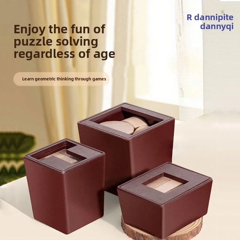 Cross-border Creative Wooden Intellectual Magic Box | 6-piece Building Blocks Challenge | Educational Puzzle Brain-teasing Game