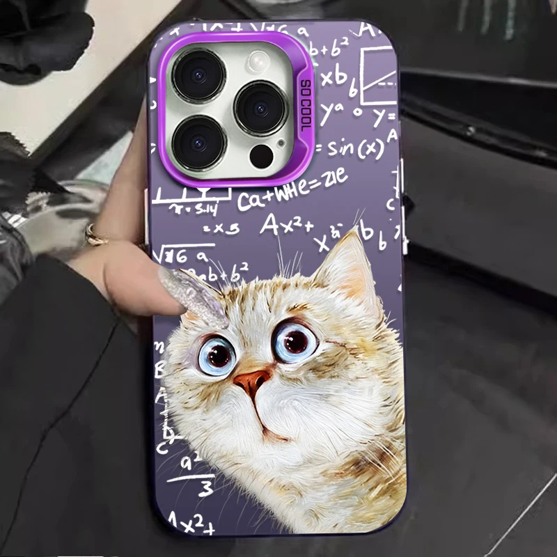 التفكير مفاجأة القط قضية الهاتف لسامسونج غالاكسي S23 S24 S25 S22 الترا S21 زائد FE A56 A36 A26 5G A16 A06 4G نوت 20 غطاء #6