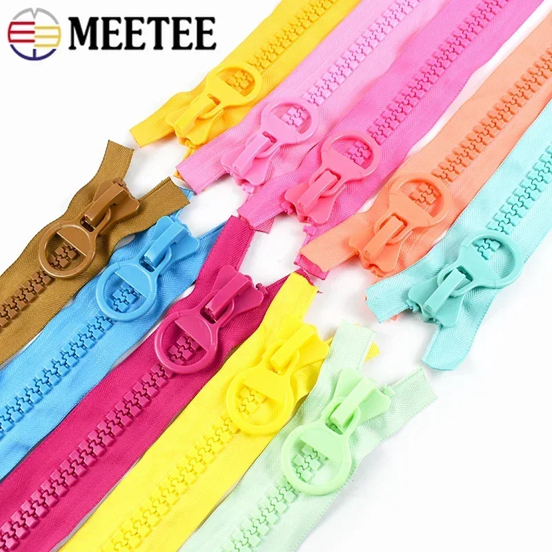 2/5Pcs Meetee 25cm 20# Extra Large Resin Zipper No Endless Lock Pocket Zippers for Wallet Pencil Bags Zip Sewing DIY Accessories