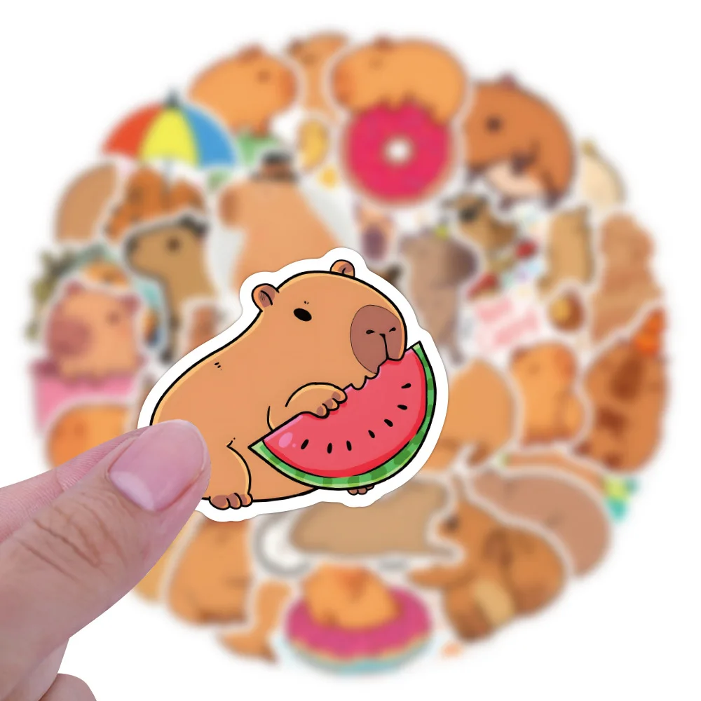 60pcs Cute Capybara Animals Graffiti Stickers DIY Phone Guitar Laptop Notebook Suitcase Cup Waterproof Sticker Party Supplies