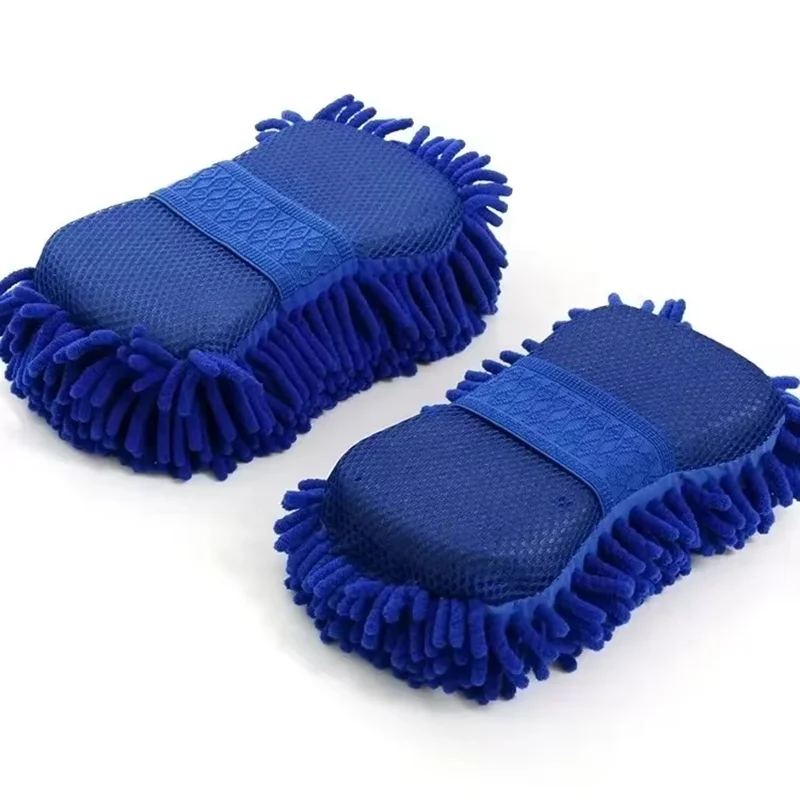 2 in1 Car Wash Gloves Super Soft and Fine Fiber Car Wash Glove Sponge Large Size Cleaning Tool Chenille Coral Sponge Accessories