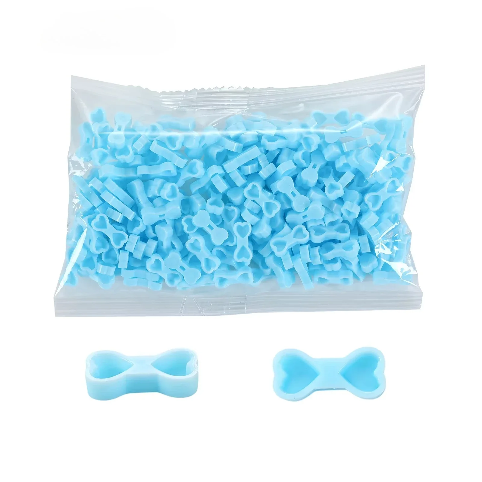 200Pcs Double Heart Shape Lash Glue Cups Individual Eyelashes Extension Glue Cup Beauty Makeup Tool for Professional Use