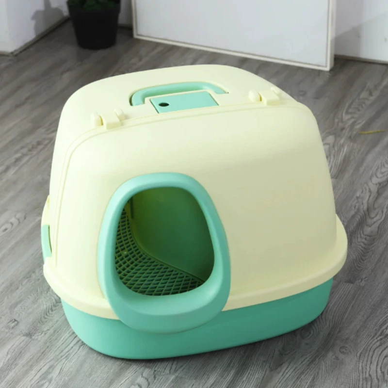Oversized Cat Litter Box Fully Enclosed Long Channel Anti Splash Deodorizing Large Space Indoor Pet Toilet for Big Cats