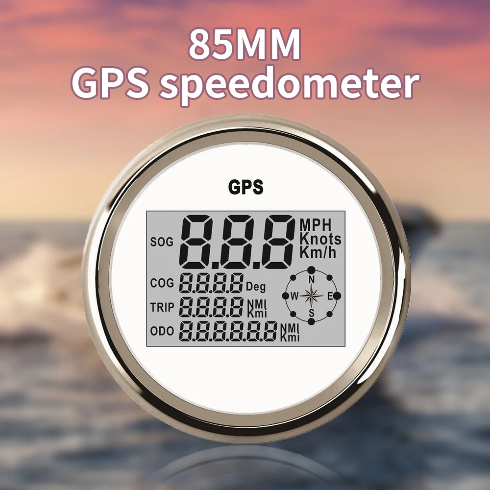 Newest 85mm Digital GPS Speedometer 0-999 Km/h Knots MPH Odometer Gauge for Car Truck Marine Yacht 9-32V with Red Backlight