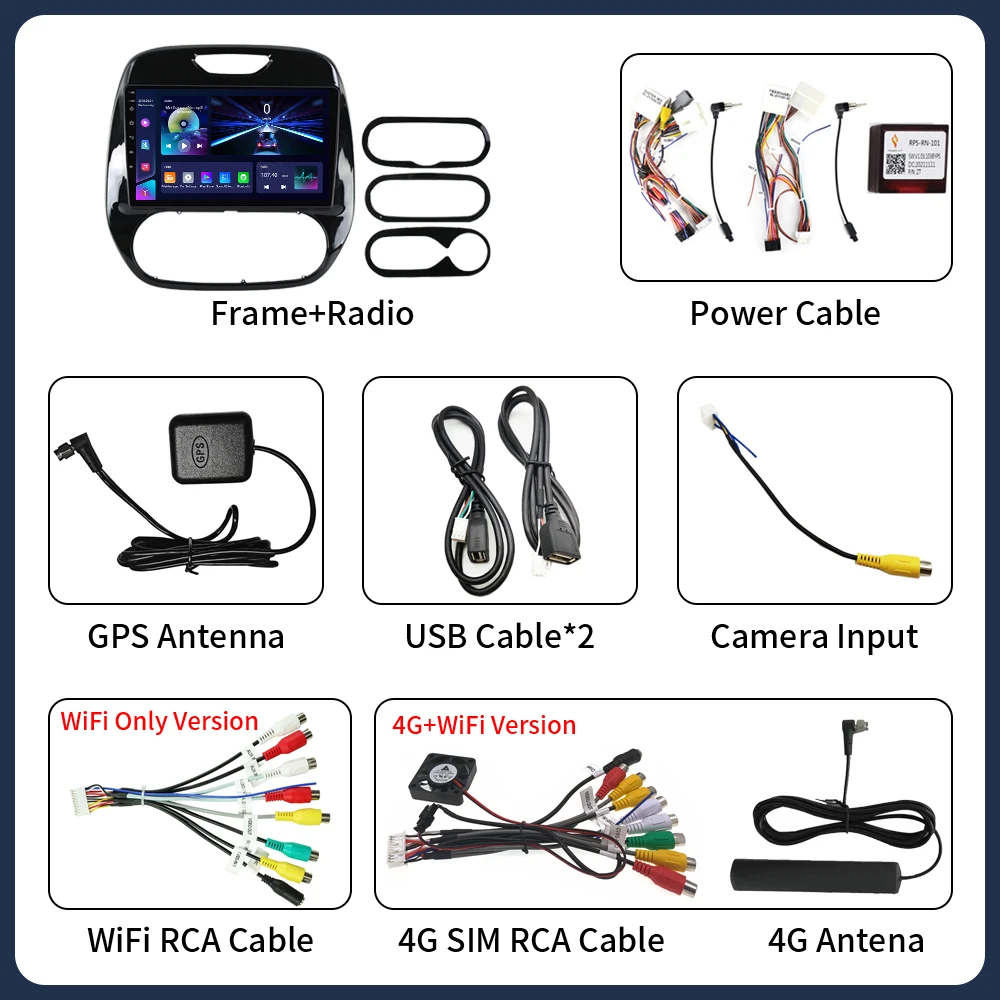 راديو سيارة 7862 لرينو كابتور كابتور 2016 - 2019 نظام Carplay الذكي اللاسلكي الوسائط المتعددة أندرويد السيارات 4G 2Din DVD
