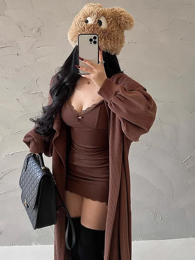 New Women\'s Sexy Lace Strap Inner Layup Dress Korean Fashion Tight Women YK2 Retro Bow Solid Color Velvet Wrap Hip Short Dress