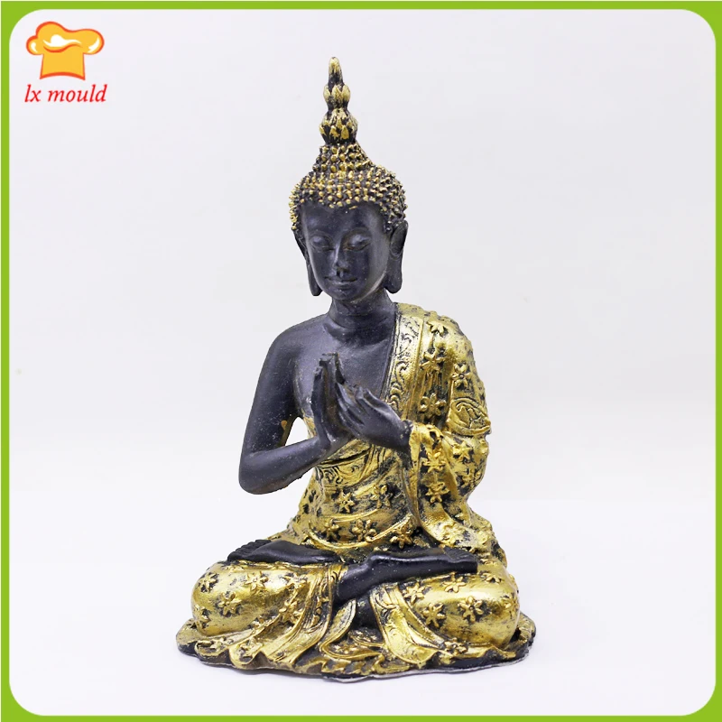 3D Seated Buddha Candle Silicone Molds Buddhist Decoration Moulds DIY Craft Home Mould Soap Resin Plaster Concrete