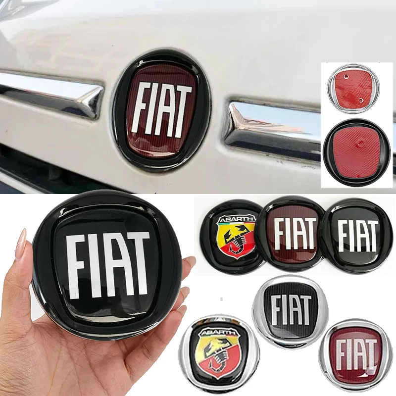 Car Logo Front Rear Badge Sticker Accessories for Fiat Abarth Emblem 500C 500X 500 500L DobloTipo Panda Ducato Fiorino Punto