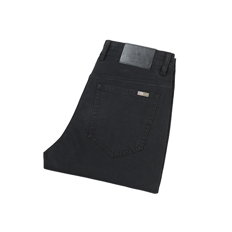 Black Gray Lyocell Summer Ultra-thin Jeans Men Breathable Straight Stretch Business Pants Fashion Casual Soft Denim Trousers