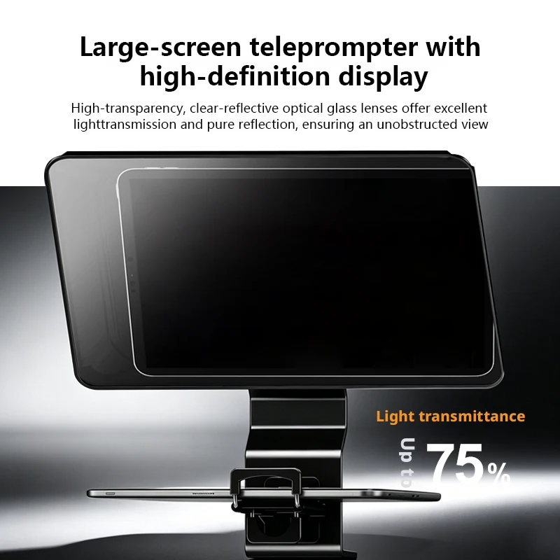 LENSGO TC12P Portable Teleprompter 14.5 Inch Big Screen Prompter for Camera Phone iPad For Live Broadcast Speech Vlog