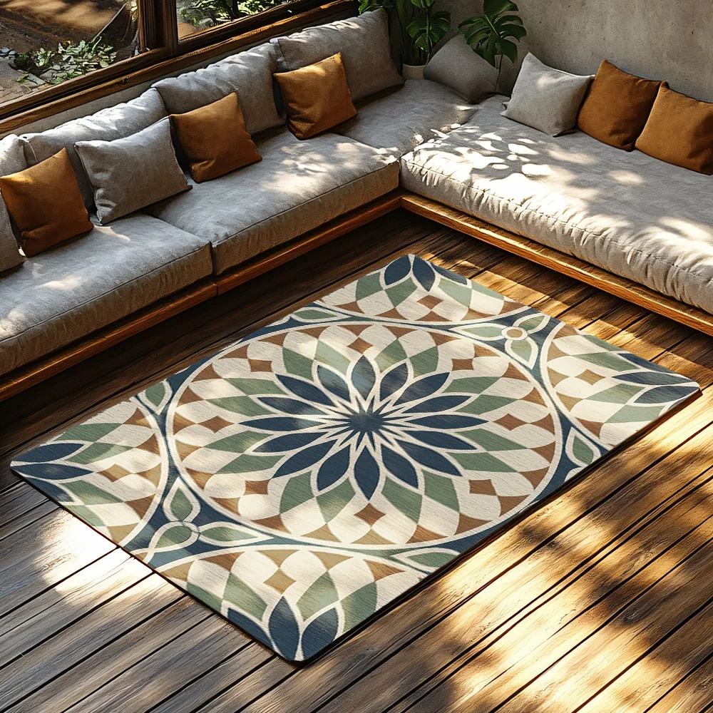 سجادة مزخرفة قابلة للغسل، سجادة أرضية غير قابلة للانزلاق، سجادة منطقة غرفة المعيشة وغرفة النوم، ديكور المنزل، سجادة بنمط تجريدي حديثة، سجادة ناعمة ومريحة #5