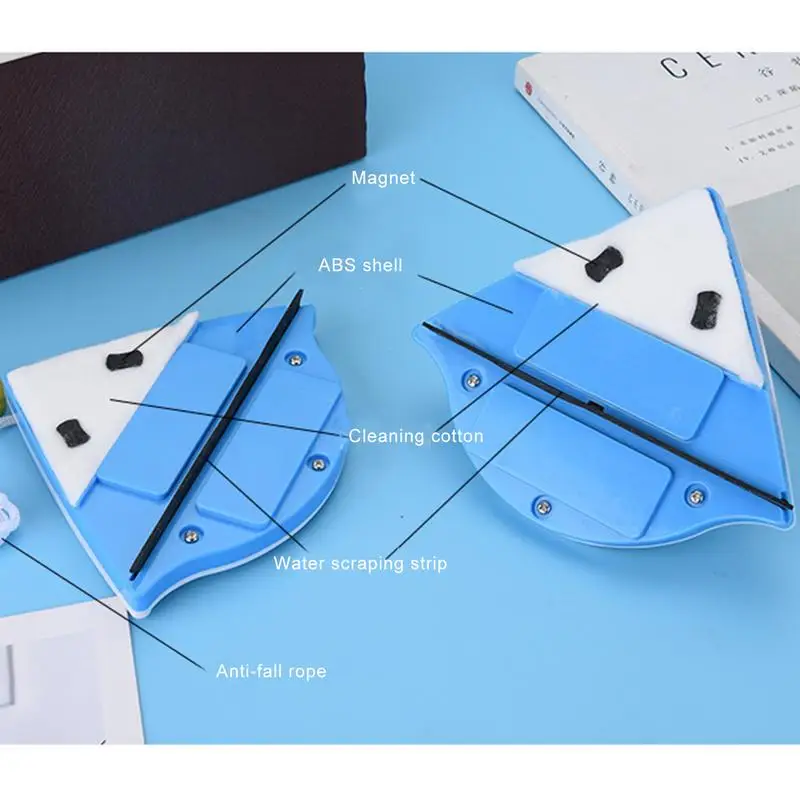 

Triangular Magnetic Window Cleaner Brush Double-Side Automatic Water Discharge Wiper Glass Window Brush Cleaning Household Tools