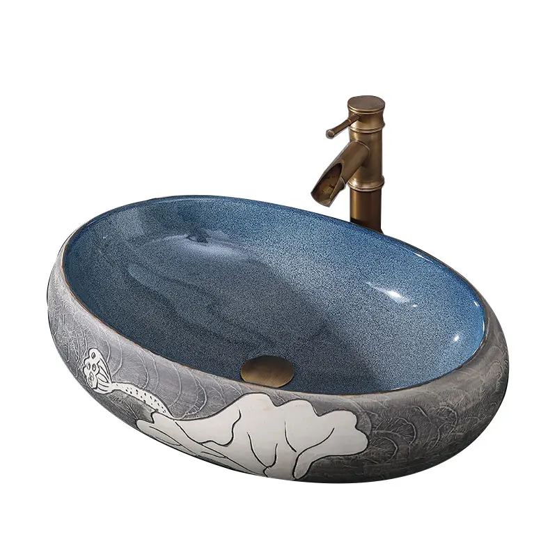 

Antique terrace ceramic washing art basin home B&B teahouse bathroom single basin