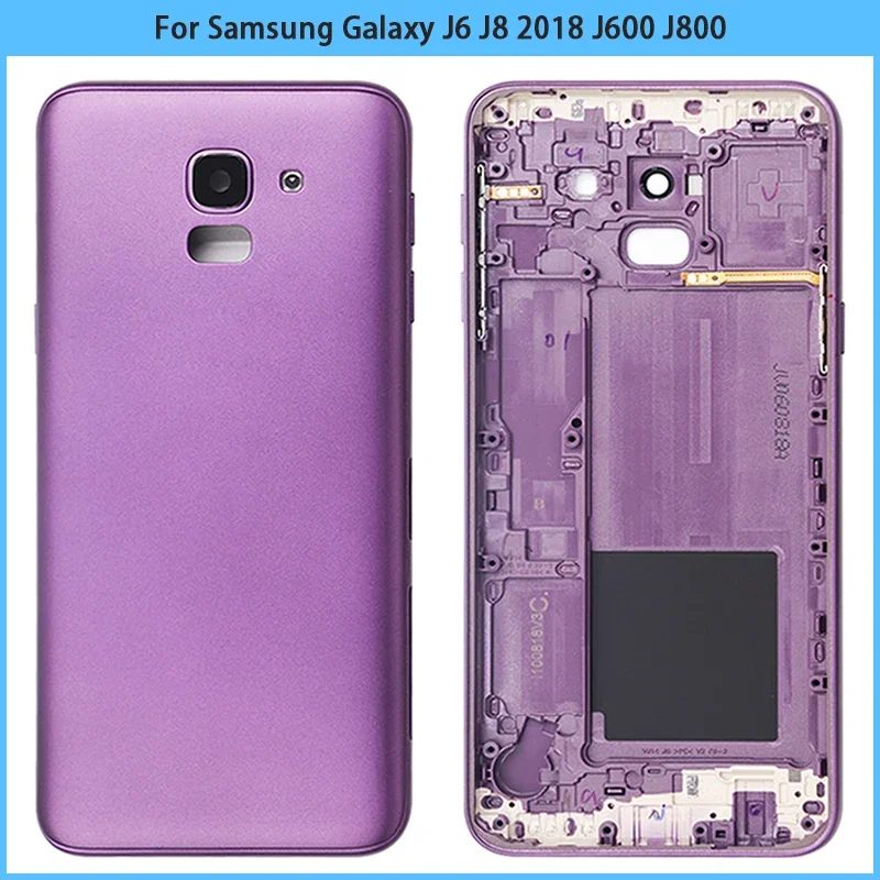 New For Samsung Galaxy J6 J8 2018 J600 J600F J800 J800F Plastic Battery Back Cover Rear Door Housing Case Chassis Replace