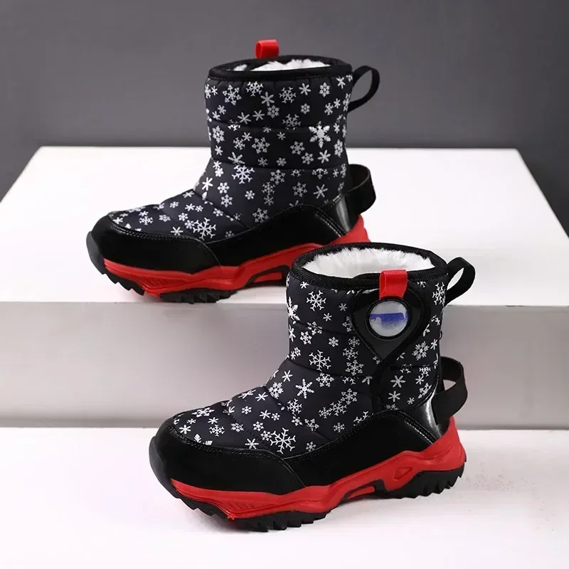 Children Snow Boots Girls and Boys 4-10 Years for Toddlers Winter Warm FUR Shoes, Plush Fashion Platsform Booties 9955