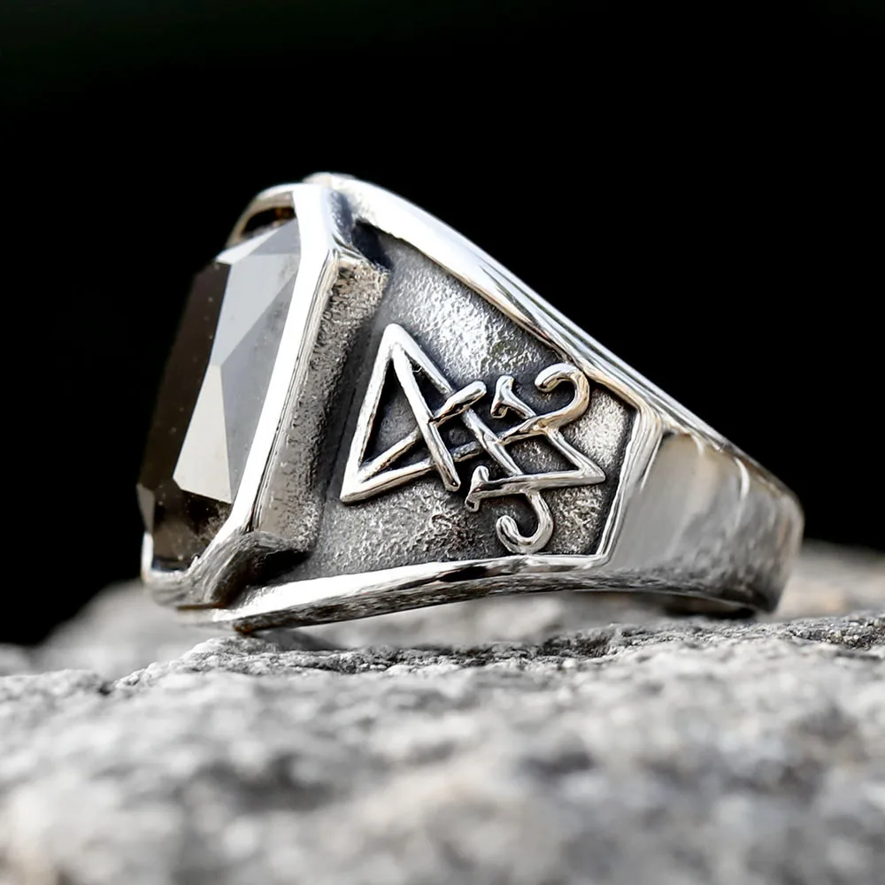 2023 NEW Men's 316L stainless steel rings Vintage Lucifer Satan Punk Rock Personality Religion Jewelry Gift free shipping