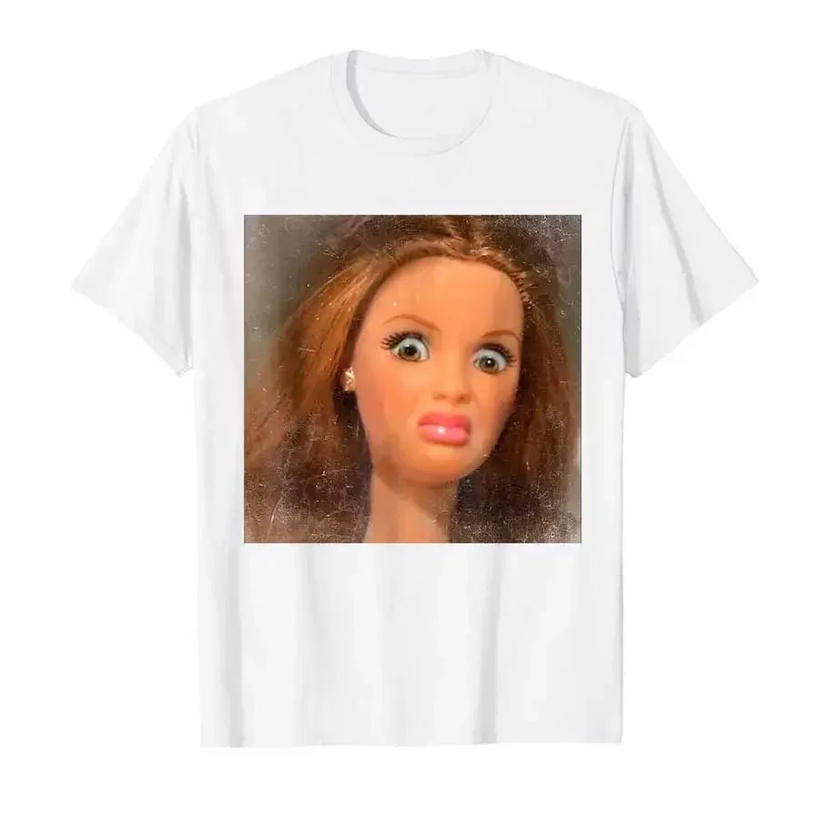 Funny Disgusting Doll Face Meme T-shirt for Men Women T Shirts Short Sleeve Tops  Casual Shirts for Women Ladies Clothes T-shirt