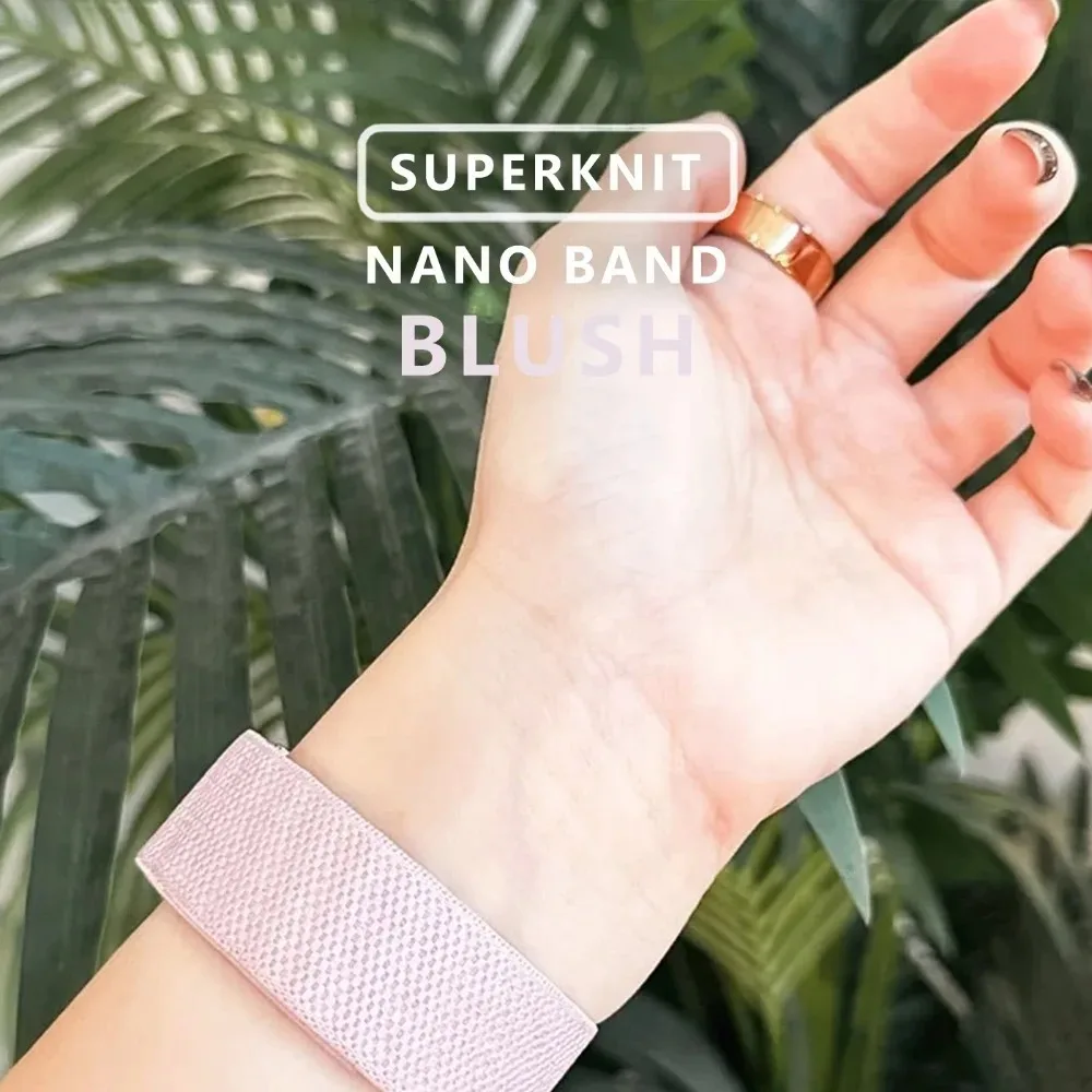 For WHOOP 5.0 MG Replacement Strap Nylon Elastic Band Mist Pink Letter Print Sport Wristband Fitness Tracker Accessories