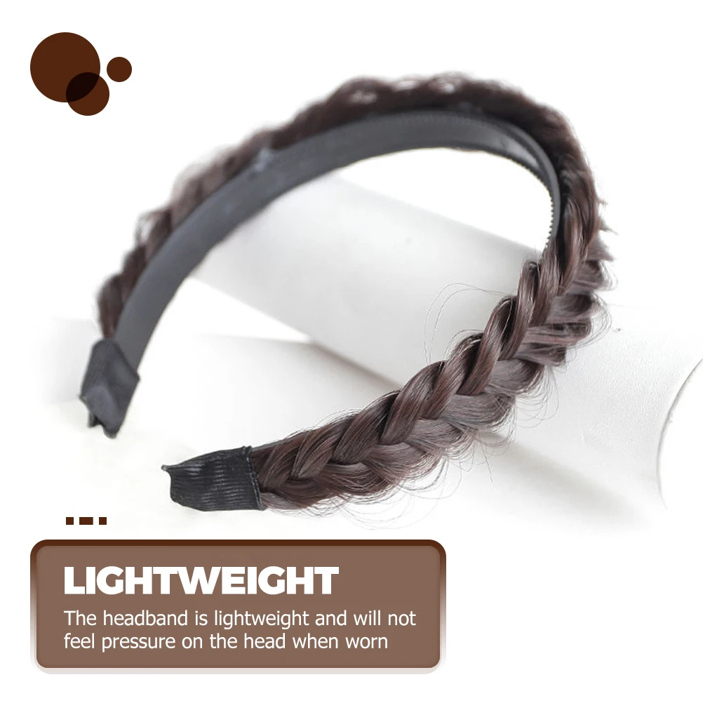 

Fish Bone Braided Synthetic Hair Headband Non Slip Lightweight Makeup Headwear Hair Accessories for Girls Teens