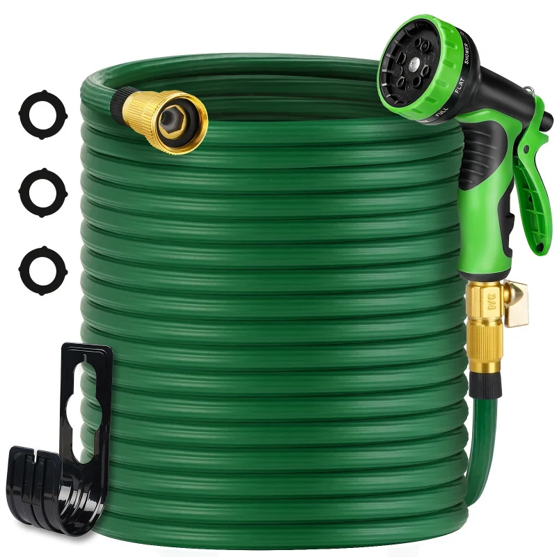 Hose used in garden 100FT Flexible Leak-Proof Hose，Belt 10 Functional Nozzle 3/4 Solid Brass Connector Lightweight Kink-Free Tub