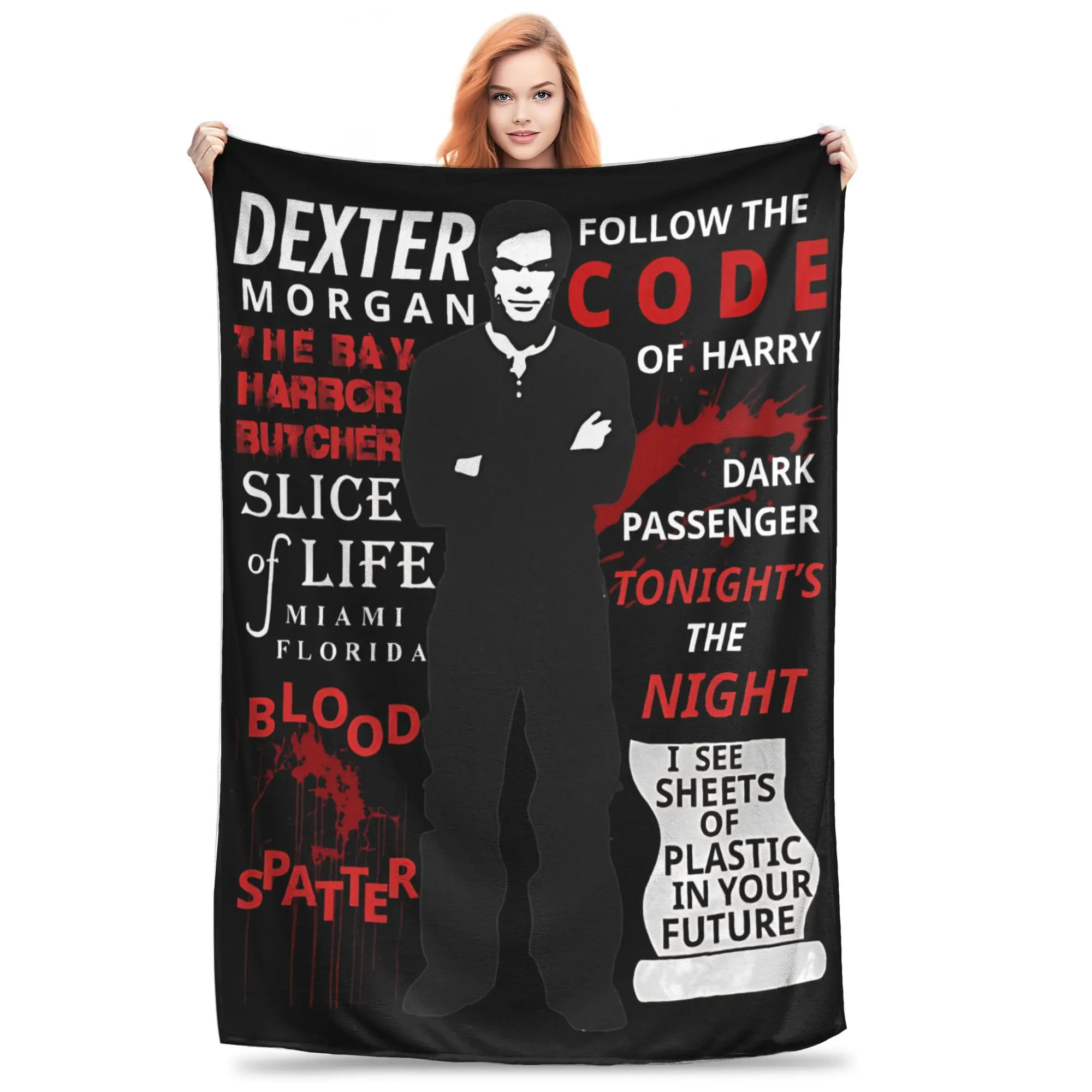 Dexter Morgan Harry's Code  Blankets Fleece  Relax Ultra-Soft Throw Blankets for Bedding Rug Piece