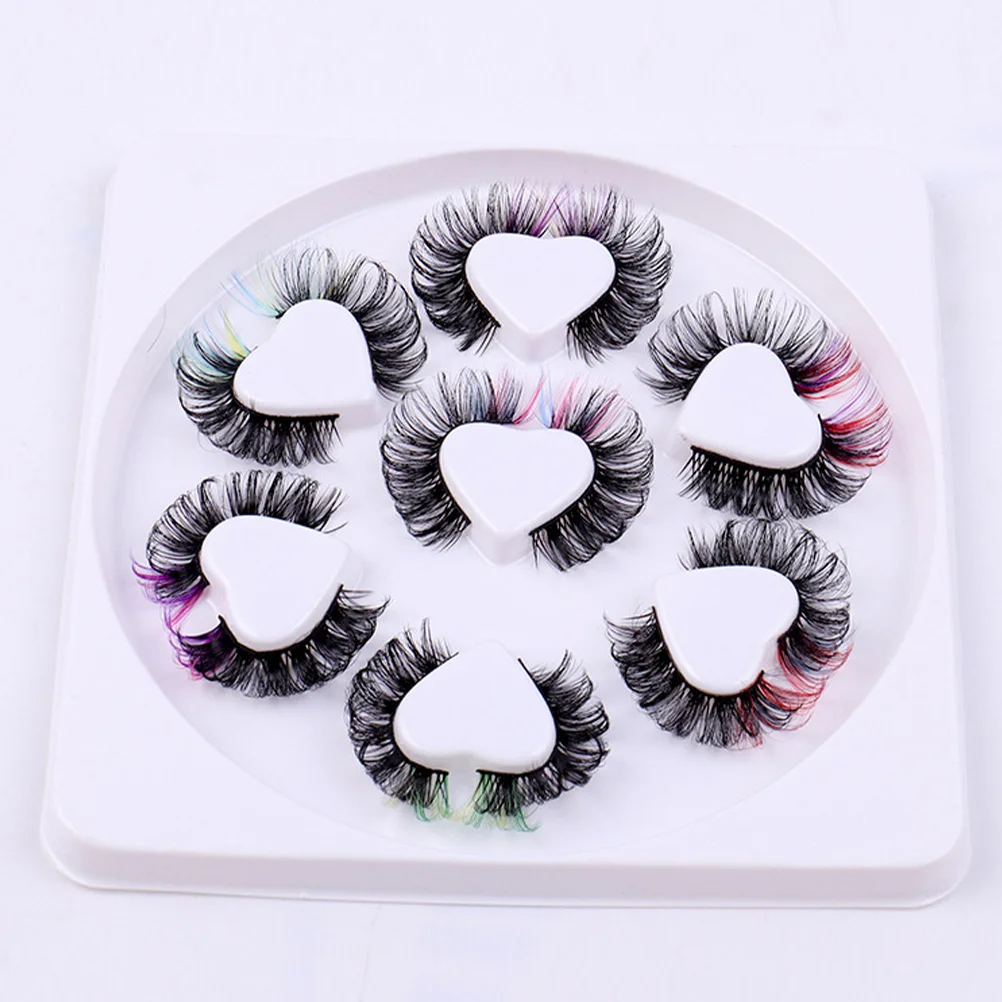 7 أزواج من الرموش الملونة الفردية الناعمة المريحة مجموعات الرموش الصناعية للحفلات التنكرية الراقصة الليلية ماكياج الزفاف رموش صناعية