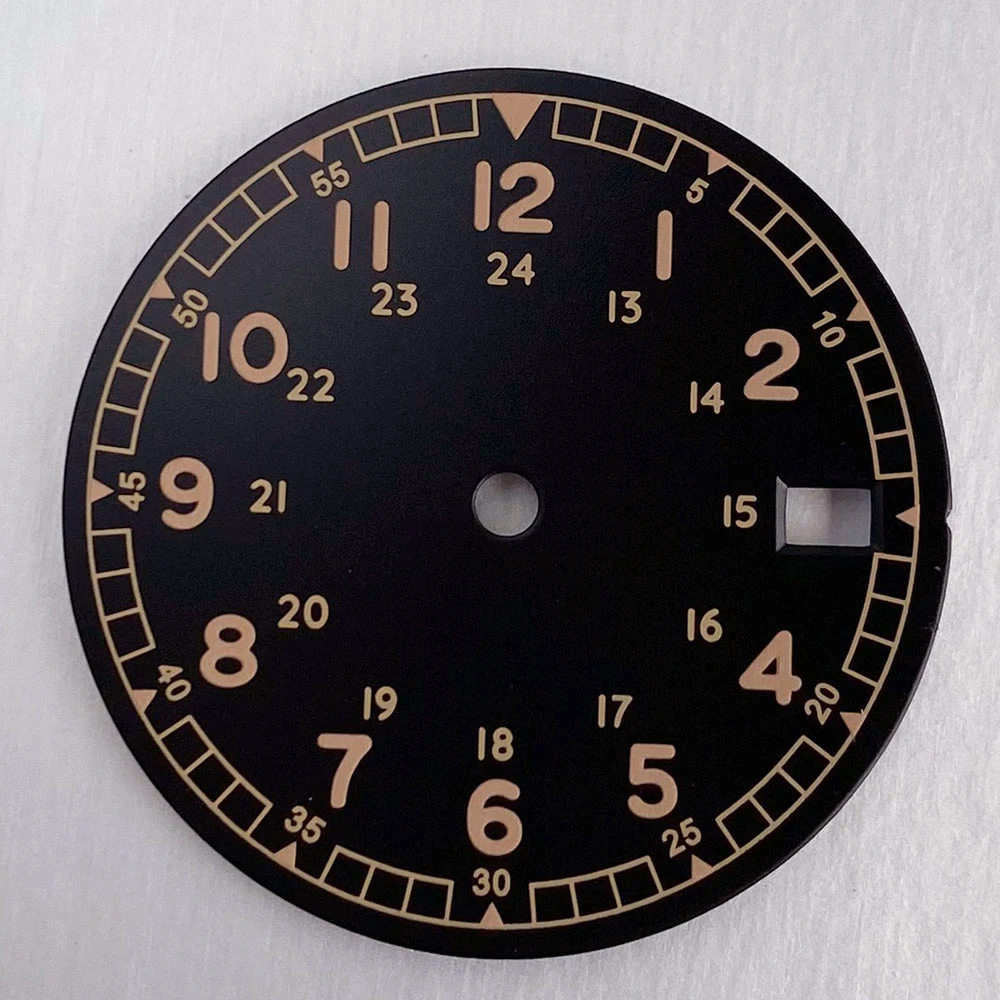 NH35A Uhr Ersatz Zifferblatt Pliot Zifferblatt für NH35 NH36 Automatische Männer Weiß Schwarz Lachs Zifferblätter Datum Fenster – Detail 11
