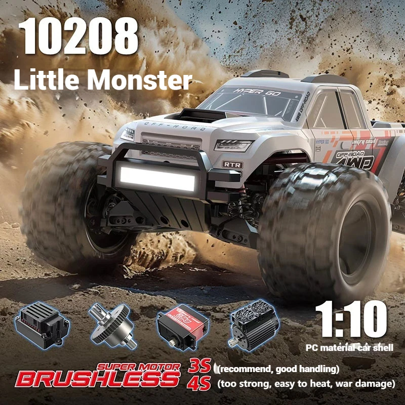 

MJX Little Monster 1/10 Scale V2 Brushless RC Car Remote Control Electric 4WD High Speed Off-Road Vehicle Racing Toy for Boys