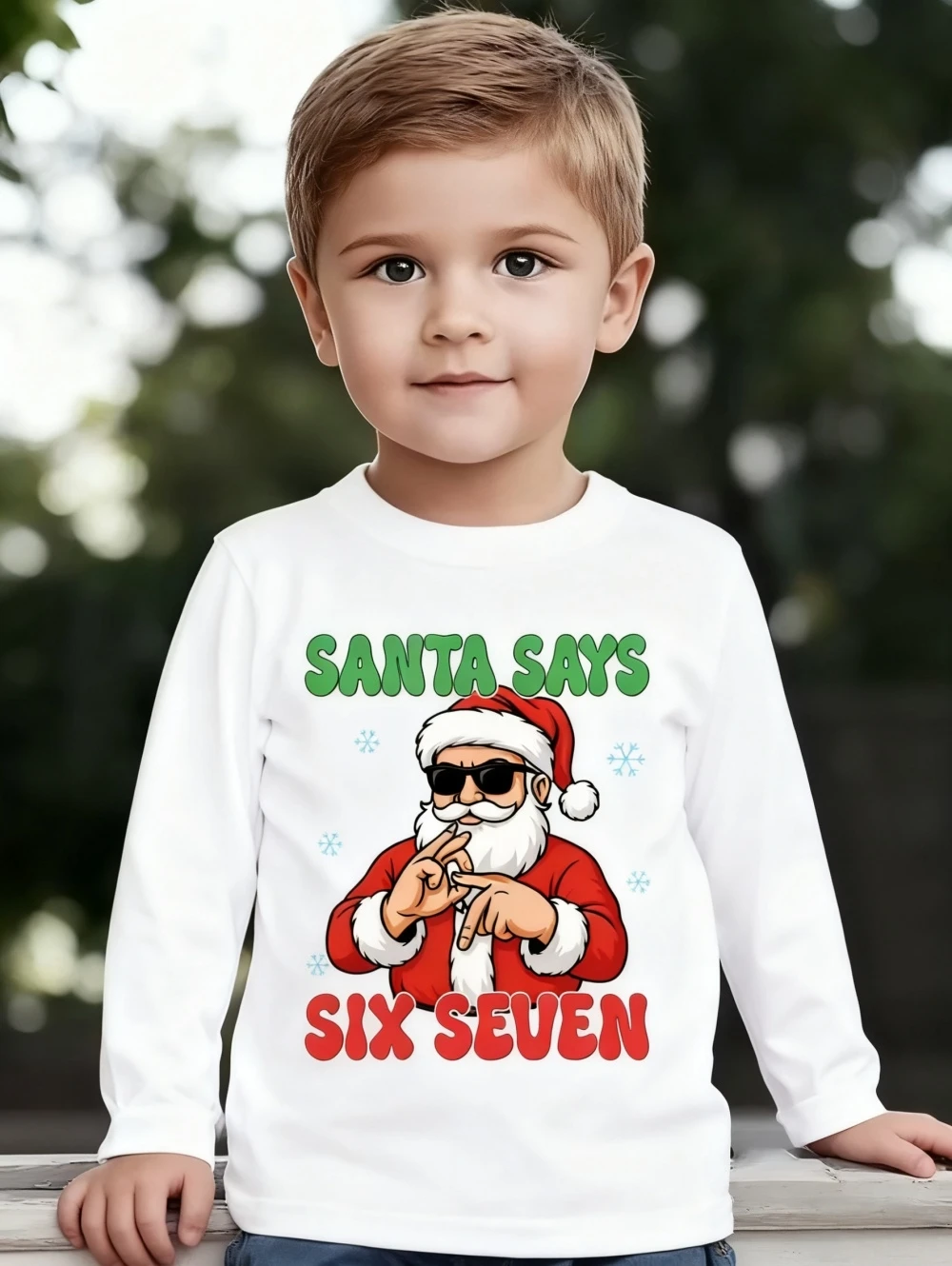 عيد الميلاد تي شيرت للأطفال متعة ستة سبعة 6 7 ميمي بلايز Y2k الفكاهة قائلا المحملة طاقم الرقبة سانتا كلوز الجرافيك ملابس الأطفال