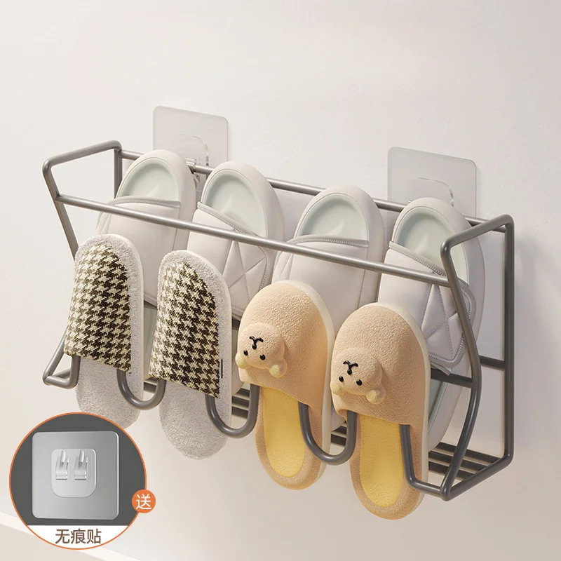 Door Mounted Slipper Rack Bathroom Wall Mounted Non Perforated Rack Bathroom Door Rear Shoe Rack Household Door Hanging Rack