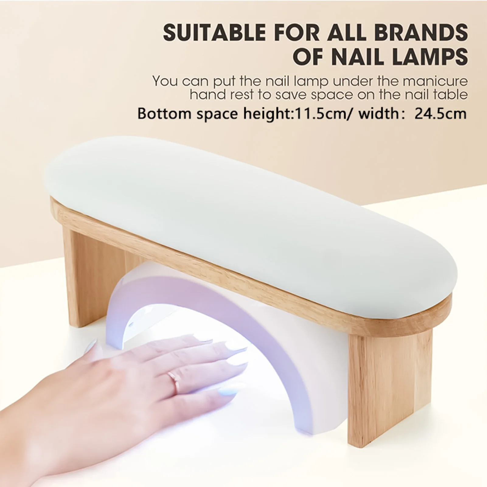 Nail Arm Rest Cushion Professional Adjustable Height Nail Arm Rest for Gel Nail Manicure Curing Lamp