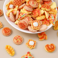 Leslie 15pcs Resin Cute Bread Waffle Pie Cake Charms Flat Back Cabochon for DIY Headband Hairpin Nail Art Handmade Craft