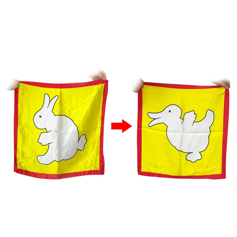 Rabbit To Duck Magic Cloth Change Color Silk Scarf Magic Tricks For Stage Close Up Magic Props Gift For Kid