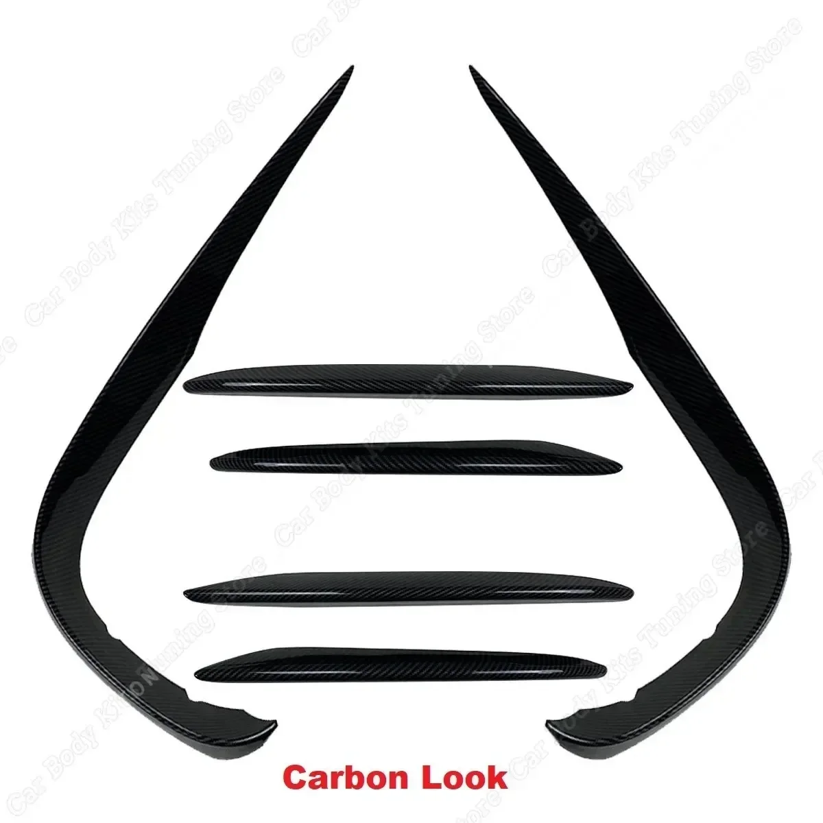 For Mercedes Benz E-Class W213 S213  AMG Line Pre-Facelift Carbon Look Front Bumper Lip Splitter Spoiler Fog Light Trim Tuning