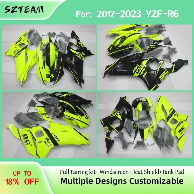 

Комплект обвесов для мотоцикла YAMAHA YZF-R6 2017-2023, аналог, пластик ABS, литье под давлением, профессиональный