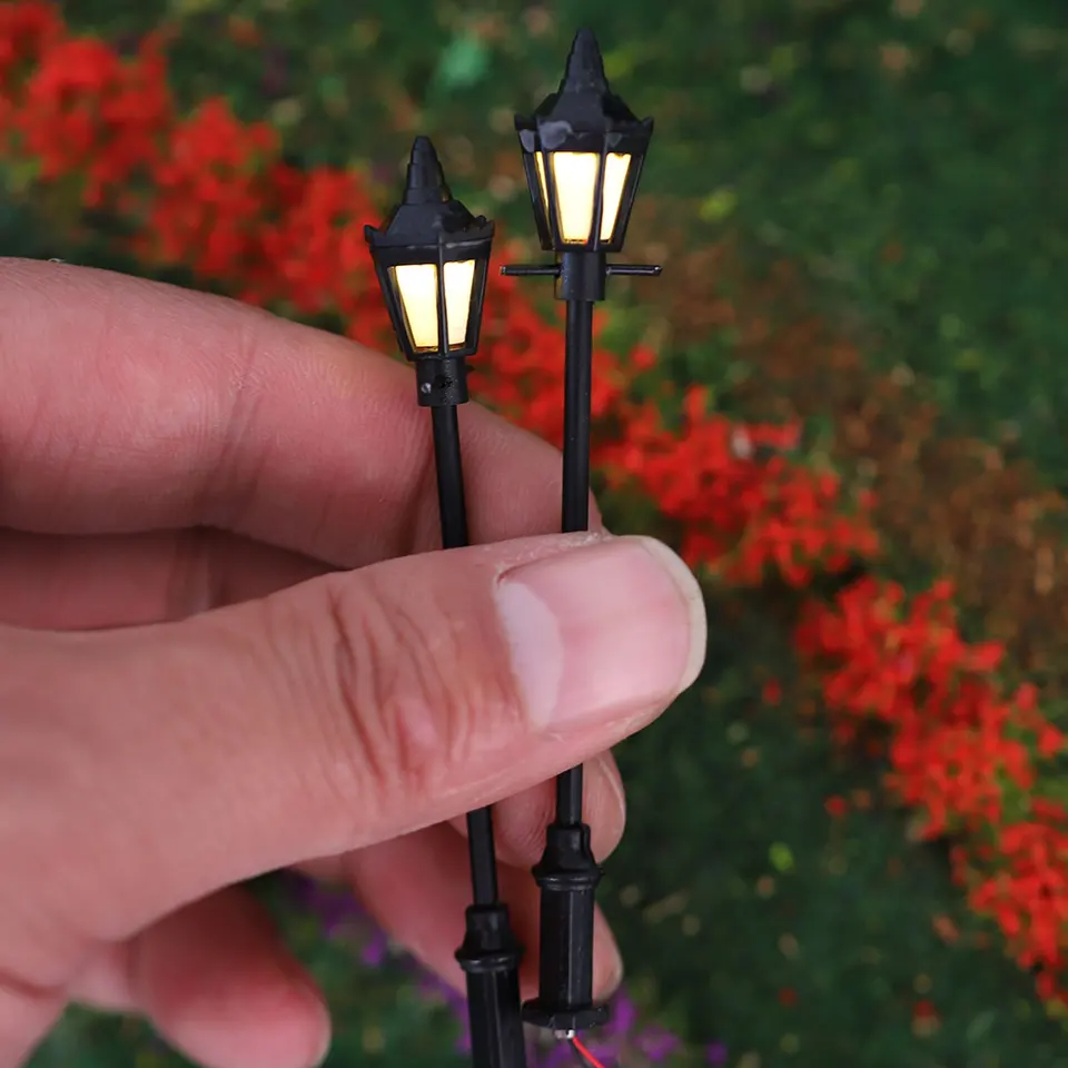 5 Pcs Lampadaire de Chemin de Fer Modèle Lampadaire de Rue Jauge 0 20Cm Décoration Bonsaï