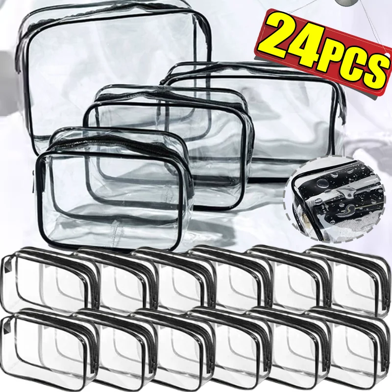 

1-24 шт. дорожный косметический органайзер портативная туалетная сумка водонепроницаемая косметичка из ПВХ