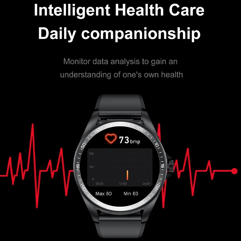 GEJIAN New 2026 Men's Watch 1.43 Inches 466 * 466 Resolution Heart Rate Health Monitoring Outdoor Sports Men 5.3 Bluetooth Watch