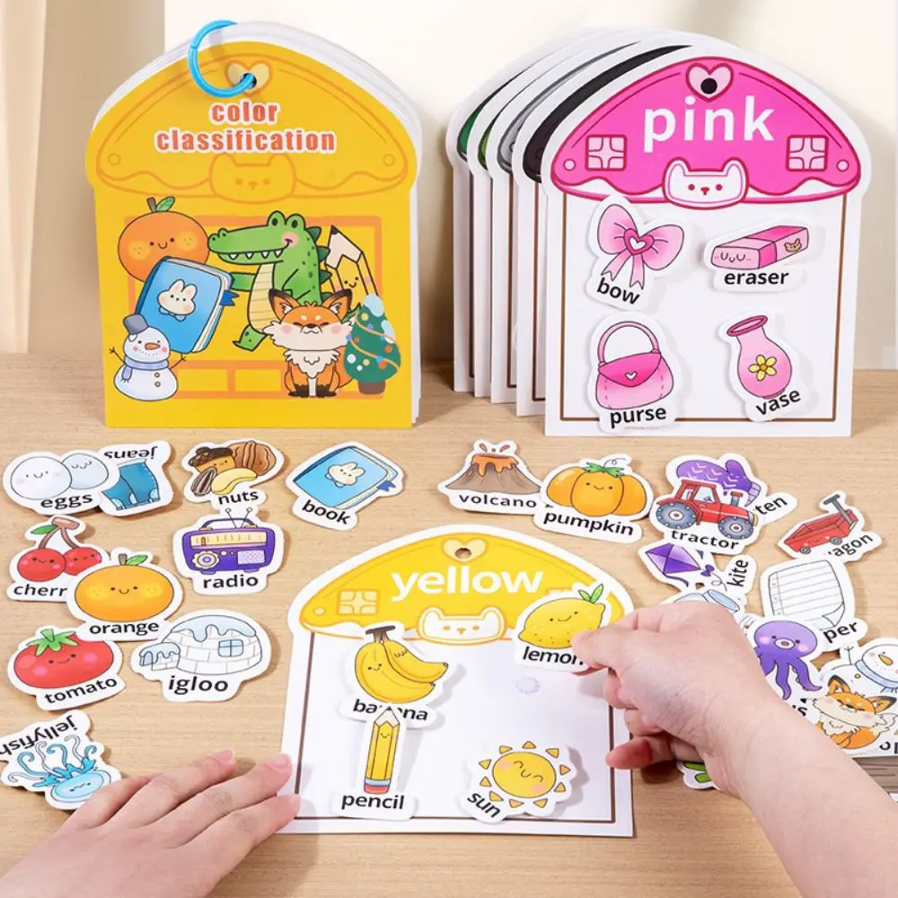 

Repeated Pasting Montessori Quiet Busy Book Color Classification Education Cognition DIY Paste Material Kit Paper DIY