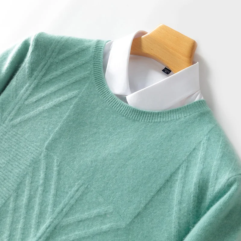 Spring and Autumn Ultra-thin Sweater Men's Sweater Merino Worsted Top Superfine Pure Wool Bottom Shirt Casual Cashmere