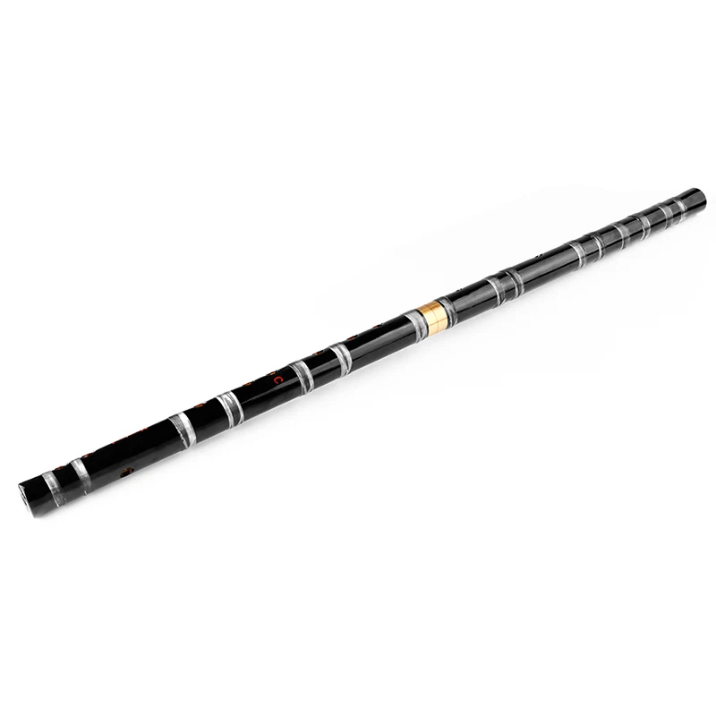 CDEFG-Black Bamboo Flute, Transparent Line Musical Instrument, Handmade Woodwind Instrument, Chinese Traditional, Key Separable