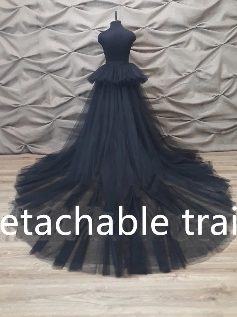 wedding  dress train black detachable train removable train removable skirt,  accessories