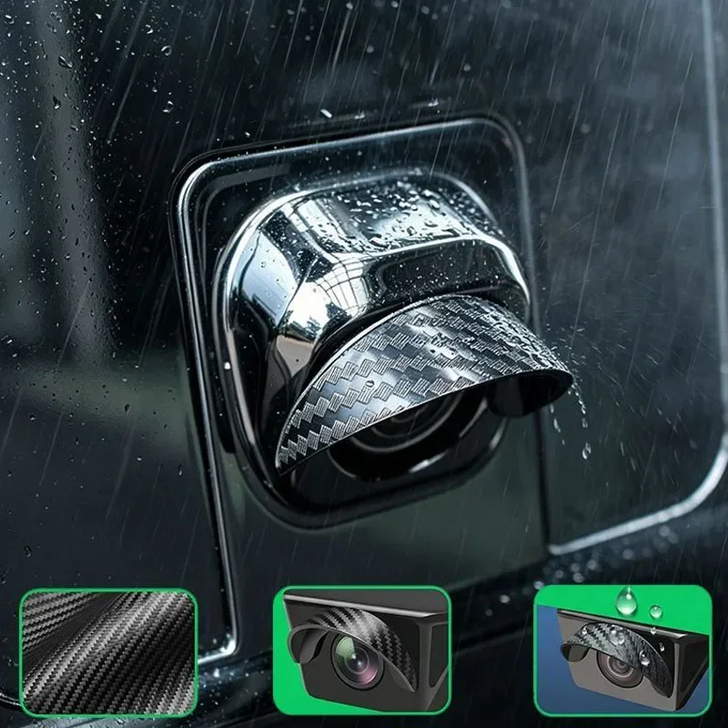 Car Rear View Camera Rain Visor Hood Waterproof Protective Cover Backup Camera Sun Shade Rain Shield Universal PVC Accessories