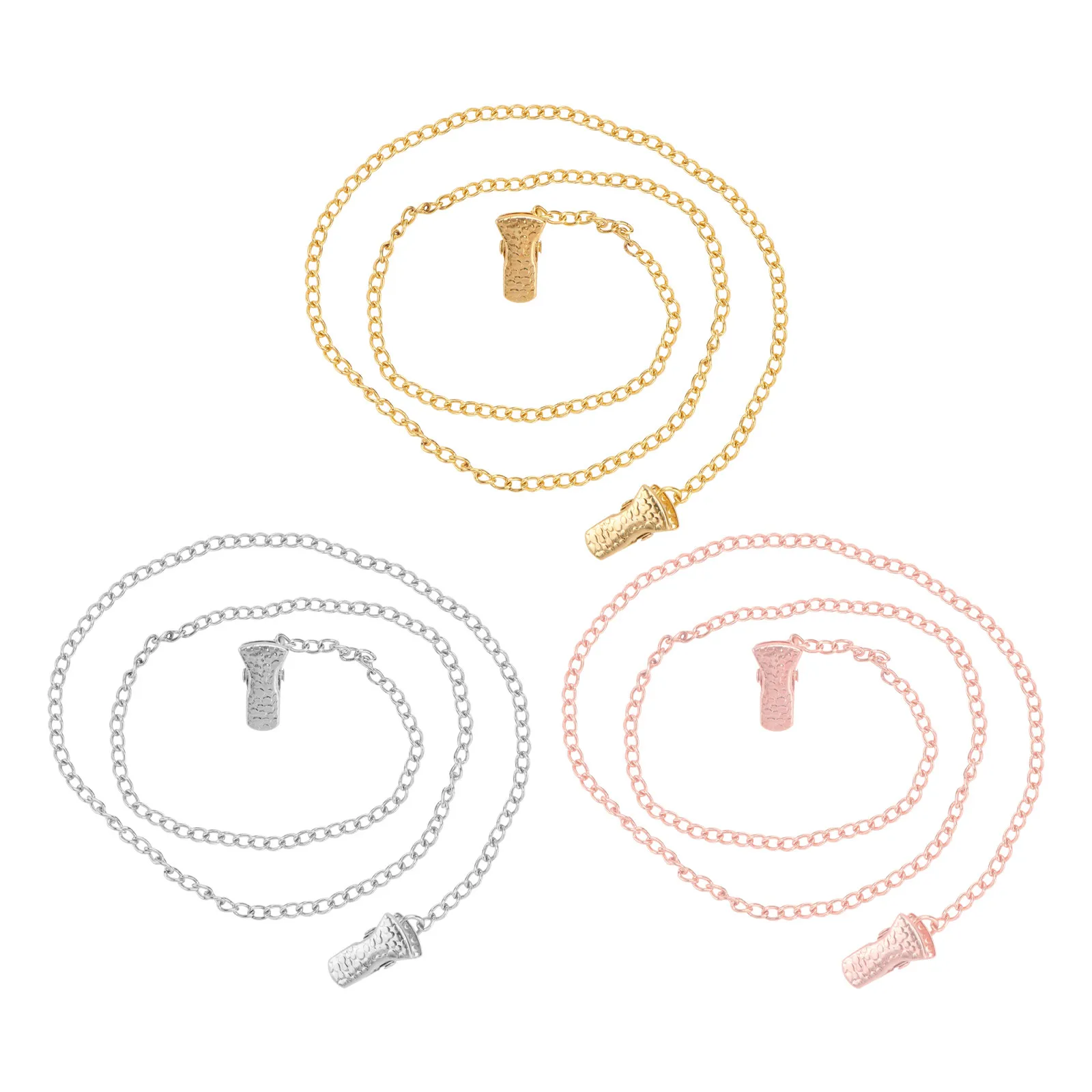 

Набор из 3 прочных железных зажимов для цепочек для очков и масок, универсальные зажимы для очков с узором