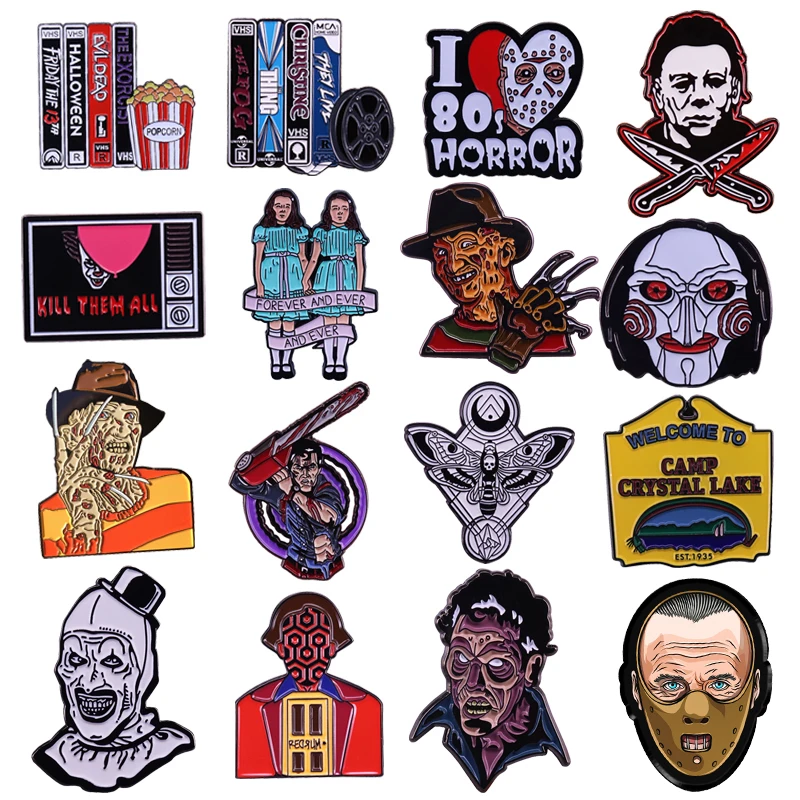 Halloween Horror Movie Figure Enamel Pin  Brooch Badge Lapel Pin Backpack Collar Hat Women Men Jewelry Gifts